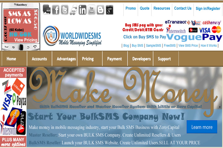 World Wide SMS (Voice & Bulk SMS Portal)